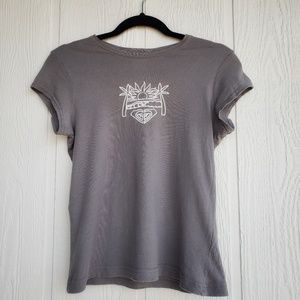 Gray Roxy Surfing Beach T-Shirt
